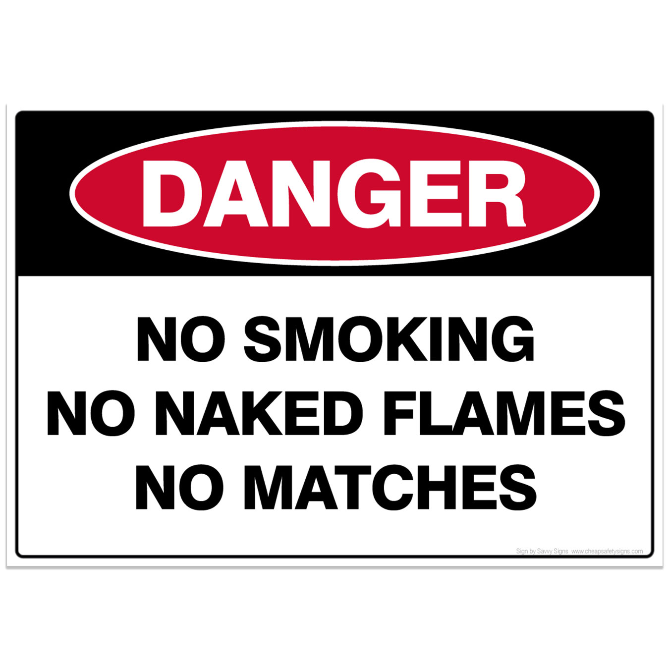 No smoking or naked flames safety sign 