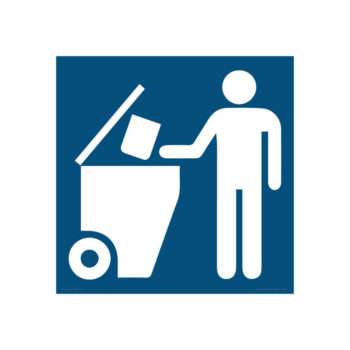 Facility Sign Rubbish Bin Pictogram - cheap safety signs by Savvy Signs