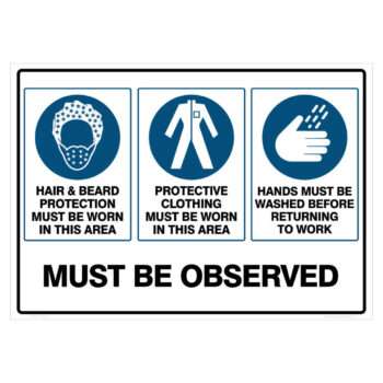 mandatory must be observed (3 conditions), commercial kitchen sign, hospitality sign - cheap safety signs by savvy signs