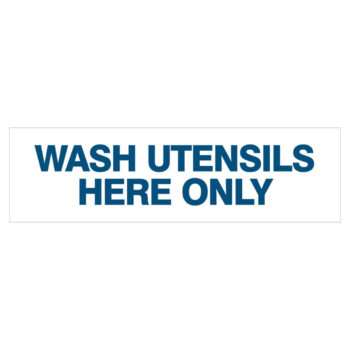 wash utensils here only sign, commercial kitchen signs, hospitality signs - cheap safety signs by savvy signs