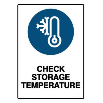 check storage temperature mandatory sign, commercial kitchen signs, hospitality signs - cheap safety signs by savvy signs