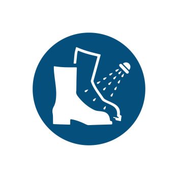 mandatory boot cleaning pictogram safety sign - cheap safety signs from savvy signs