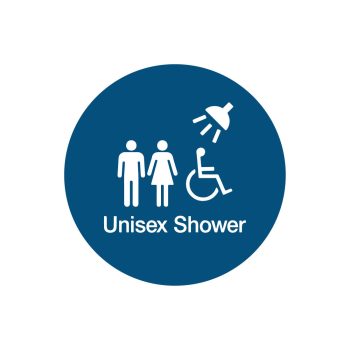 mandatory unisex shower pictogram safety sign - cheap safety signs from savvy signs