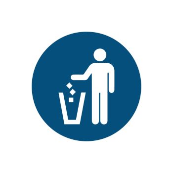 mandatory place litter here pictogram safety sign - cheap safety signs from savvy signs
